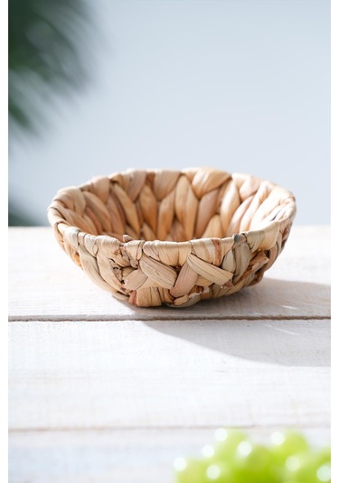 Wicker Hasır Ekmek Sepeti - 15 Cm Kahverengi