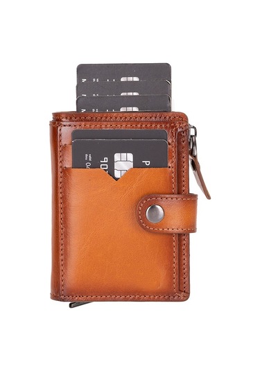 Rodos Hakiki Deri, El Yapımı, Pop-up Kartlık Cüzdan, Gölgeli Taba Taba