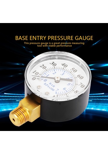 Yunboo Metal Kasa Basınç Ölçer, 0-100psı/0-7bar Çift Ölçek, Npt 1/4" Bağlantı, Kolay Kurulum, Pil Gerektirmez