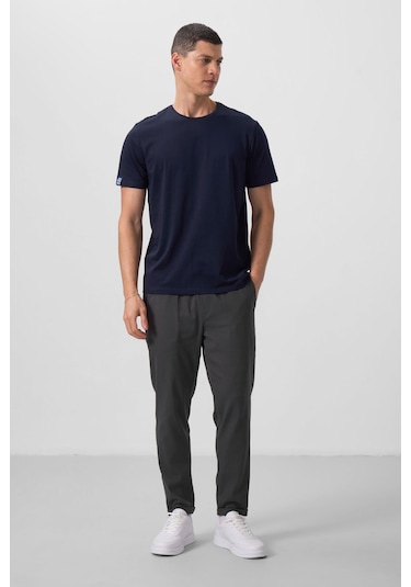 Tommylife Standart Fit Basic O Yaka 2li Paket Siyah-lacivert Erkek T-shirt - 87911 Siyah-Lacivert