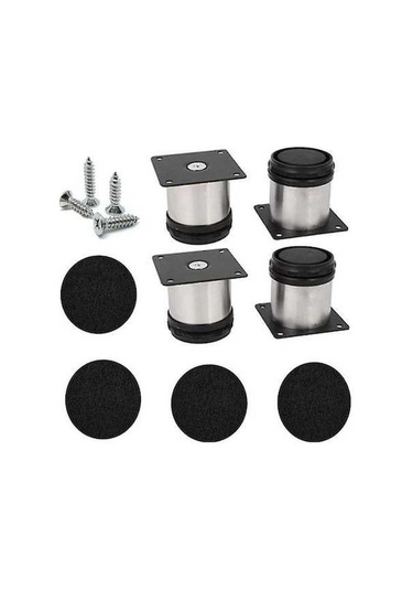 Flybuy Bosphorusboutique Paslanmaz Çelik 6cm Ayarlanabilir Mobilya Ayakları 4 Adet - Modern Ve Dayanıklı -