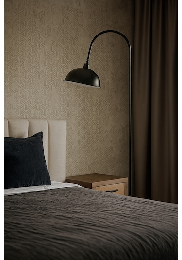 Siyah Lambader Hareketli Başlık Modern Dekoratif Metal Oturma Odası Çalışma Odası Lambası Siyah