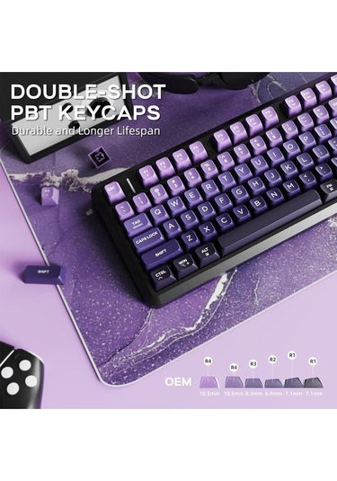 Freewolf M75 Kablosuz Bt+2.4ghz Oled Tft Ekranlı Membran Reinbow Aydınlatmalı Gaming Oyuncu Klavye