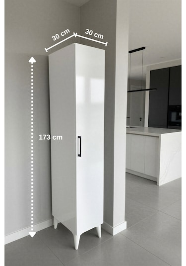 Aruat 6 Raf'lı Mutfak & Banyo Çok Amaçlı Kulanılabilen Kapaklı Dolap 30 161 Beyaz