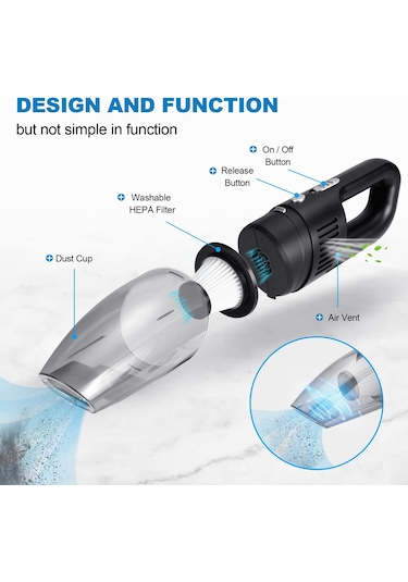 Guoqıang El Süpürgesi, Akülü 7000 Pa, Araç Süpürgesi, Kablosuz