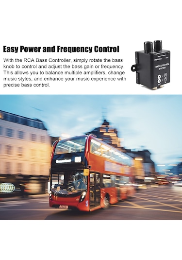 Aubyhe Araba Güçlendirici Hoparlör Baz Kontrol Cihazı - Kaliteli Metal Bass Regülatörü - Frekans/gain Ayarı - Siyah