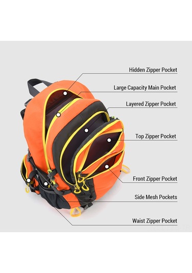 Fosenze Hafif Ve Konforlu 40l Outdoor Sırt Çantası - Yürüyüş Ve Kamp İçin İdeal Koyu Mavi