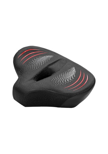 Suntek Bisiklet Koltuğu Yumuşak Geniş Pu Deri Siyah-kırmızı Siyah - Kırmızı