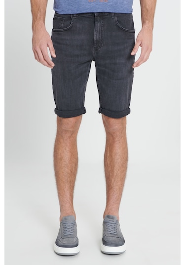 Ac&Co / Altınyıldız Classics Erkek Antrasıt Slim Fit Dar Kesim Pamuklu Esnek Denim Şort Antrasit