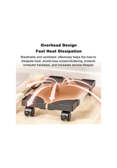 Samdoo Beyaz Ayarlanabilir Bilgisayar Kasası Tabanı - Kaydırmalı, Soğutma Artırıcı, 80kg Yük Taşıma - Ofis/ev İçin