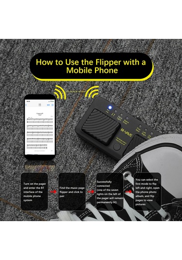 Geeksen Kablosuz Akıllı MIDI Pedal Elektro Gitar Efektleri Siyah