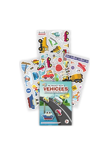 My Sticker Book '' Vehicles- Dinosaurs'', 2li Set Tükenmeyen Sticker