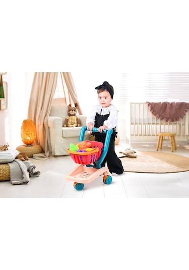 Oyuncak Sepetli Katlanır Market Arabası Kutulu By-647