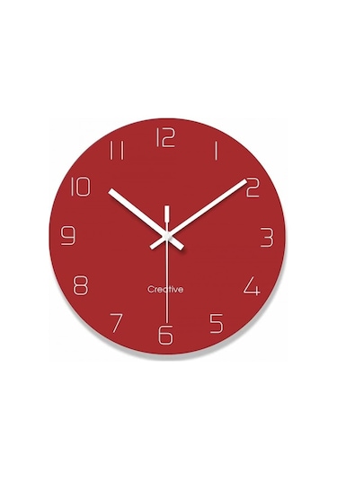 Primepickings Sessiz Kuvars Dekoratif Duvar Saati Geçmeyen Yuvarlak Pille Çalışan Cam Saat Oturma Odası Mutf A