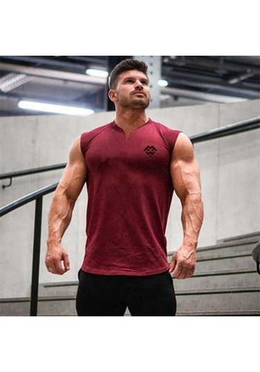 Beyaz Muscleguys Yaz Yeni Avrupa Ve Amerikan Tarzı Baskılı Yelek Pamuklu Erkek Fit Spor V Yaka Kolsuz Tişört