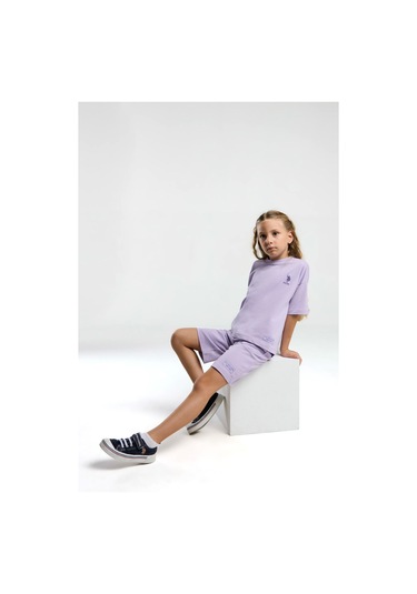 U.s. Polo Assn. Kız Çocuk Mor Bermuda Takım Us2090 Mor