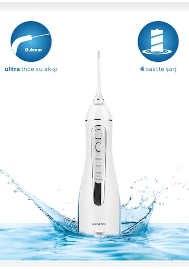 Kumtel Caremi Şarjlı Taşınabilir 3 Başlıklı Diş Ve Ağız Duşu