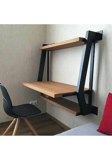 Umutpark Umutpark Metal Ahşap Çalışma Masası. Siyah