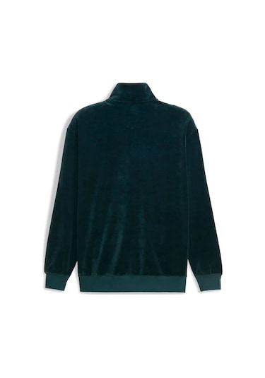 Puma Essentials Elevated Velour Track Erkek Siyah Ceket Yeşil