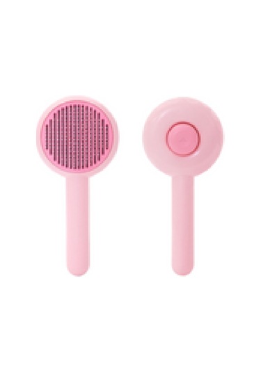 Mufunye Kedi Bakım Fırçası Donut Şeklinde Orta-uzun Tüy Pembe