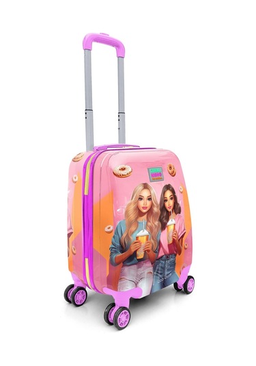 Coral High İki Kız Baskılı Kız Çocuk Pembe Çocuk Valizi - 16790 Çok Renkli