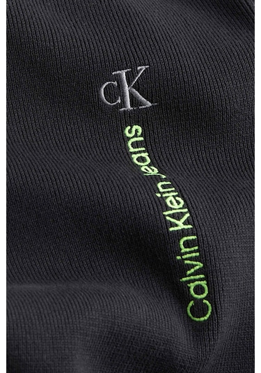 Calvin Klein Bisiklet Yaka Erkek Kazak Siyah