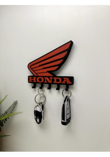 3d Baskı Dekoratif Honda Model Motorcu Anahtar Askılığı Siyah