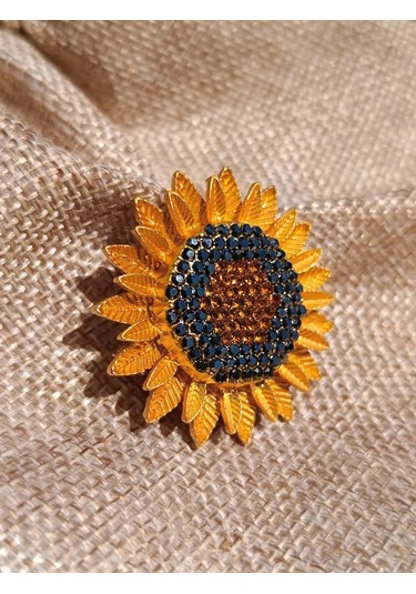 Villovatik Büyük Ayçiçeği Broş 189765734 Turuncu