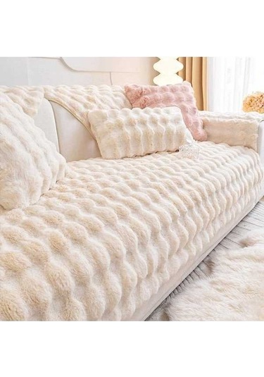 Novahub Beyaz Kalın Tavşan Peluş Kanepe 45x45cm, Yastıksız, Jms Mağaza Exclusive/ Diğer