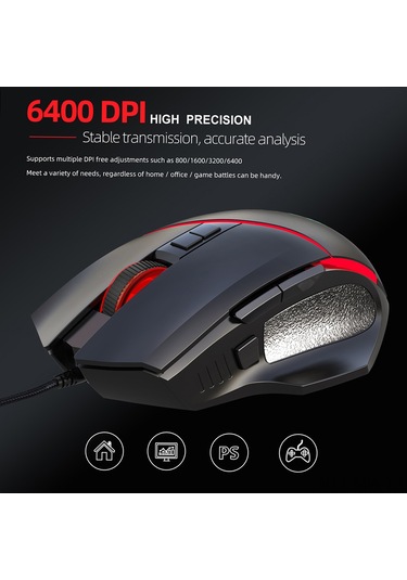 Moveevo Oyuncu Klavye Ve Fare Seti - Kablolu 35 Tuşlu Tek El Klavye Rgb Işık Ve 6400 Dpı Ayarı Oyun Fare Diğer