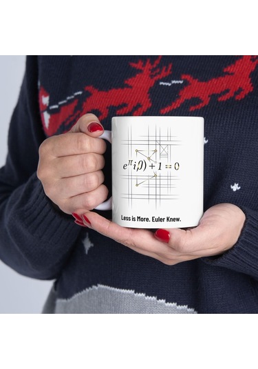 Less İs More Euler Denklem Kupa Bardak Matematik Ve Tasarım Tutkunları İçin Ve Minimalist Hediye Beyaz