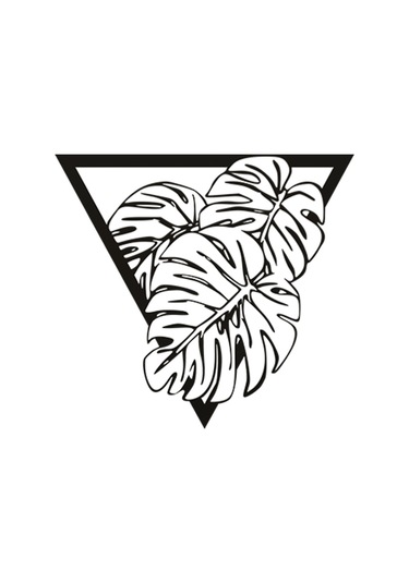 Büyük Yapraklı Bitki Sülieti 3d Duvar Dekoru - Şık Ve Minimalist Tasarım 19cm