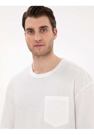Pierre Cardin Erkek Ekru Tişört Basic 50306991-vr019 Ekru