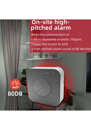 Teltree Zigbee Akıllı Karbonmonoksit Alarmı Mobil Uygulama İle Anlık Gaz Takibi Çoklu Alarm Seçenekleri Usb Güç Kaynağı