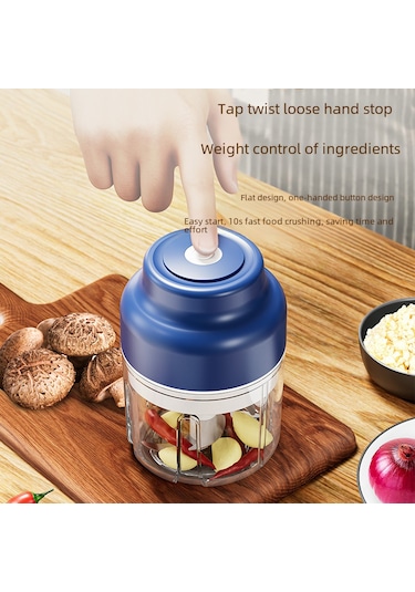 Shineyee Kablosuz Elektrikli Sarımsak Blenderi - Otomatik Karıştırıcı, 320ml Mavi, 6 Yapraklı Bıçaklı Yükseltilmiş Model, Mutfak Ve Bebek Yemekleri İçin Diğer