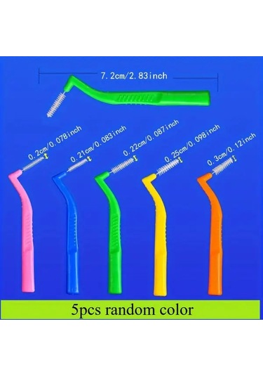 Willowhaven 5'li Paket L Şekilli Diş Arası Fırçası 7-17mm Rastgele Renk Karışık Yumuşak Kıllar