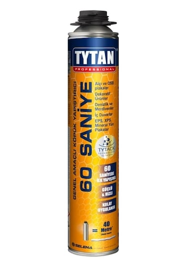 60 Saniye Pu Köpük Yapıştırıcı, Tabancalı, 750 Ml 40 M , Tytan 00