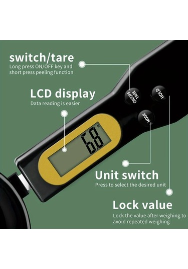 Oldfriend Siyah Dijital Mutfak Terazisi 0 1g Hassas Tartım Lcd Ekran Birim Dönüşümü Siyah