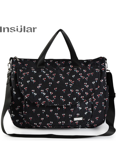 Xindoker Siyah Çok Fonksiyonlu Anne Bebek Çantası - İç Mekan Düzeni, Isı Yalıtımı, Bebek Arabası Bağlama Ve Değişme Pedli 4'ü 1 Torba Siyah