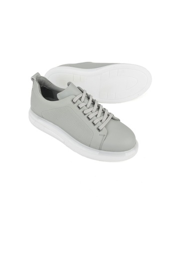 Ziya, Erkek Hakiki Deri Sneaker 1411026z865 Gri Gri
