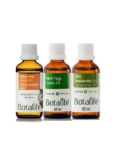 Botalife Badem Yağı + Çam Terebentin Yağı + Hint Yağı + 3 x 50 ML