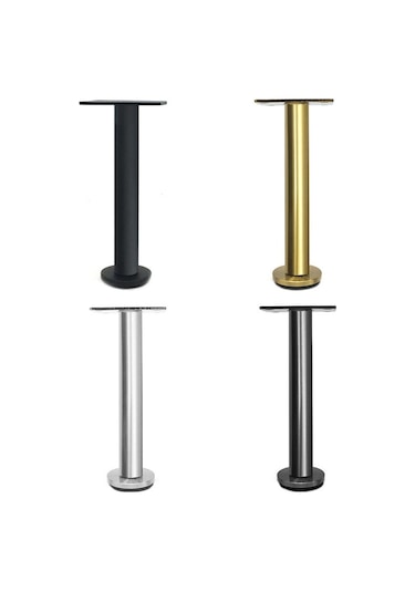 Lh-tj003 Ayarlanabilir Paslanmaz Çelik Yuvarlak Boru Mobilya Ayakları, Yükseklik: 8cm Gümüş Gümüş