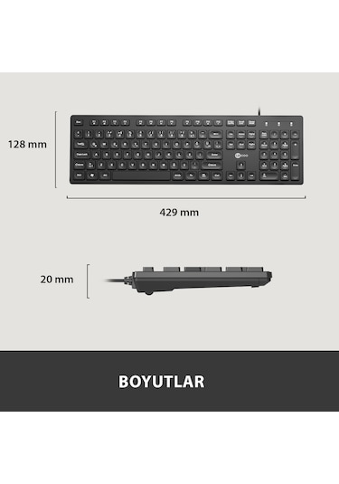 Lecoo KB102 Kablolu Türkçe Q Klavye