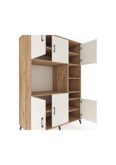 Kronos Dolap 10 Raflı 6 Kapaklı 132x59x195 Çam-aytaşı/çam Çam