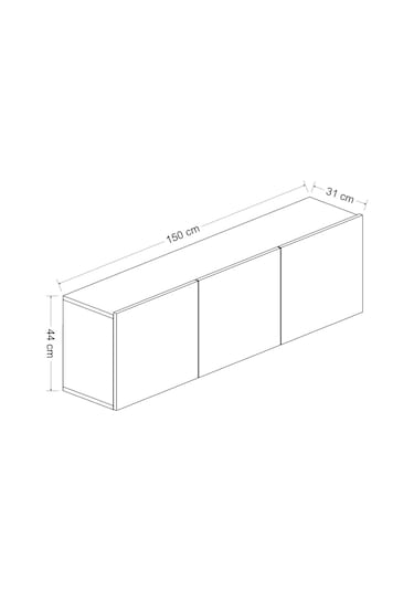 Bmdekor Tv Sehpası Duvara Asma Wishe Beyaz 150 Cm