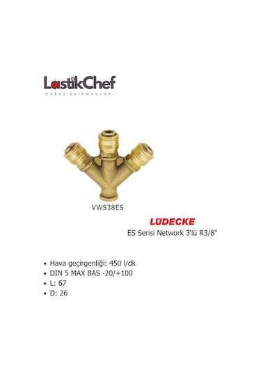 Lüdecke Vws38es Es Serisi Network 3'lü R3/8"