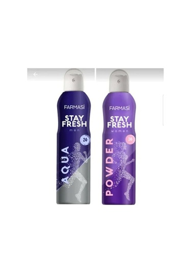 Farmasi Stay Fresh Aqua Erkek Sprey Deodorant 150 ML + Stay Fresh Powder Kadın Sprey Deodorant 150 ML