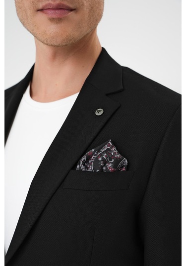 Comfort Fit Mono Yaka Torba Cep Casual Siyah Ceket C 708 Siyah