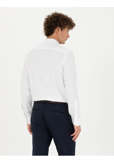 Pierre Cardin Erkek Beyaz Gömlek Desenli 50275511-vr013 Beyaz