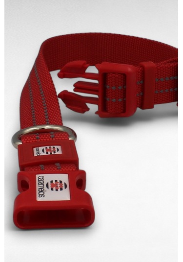 Caramelos Reflektörlü Köpek Tasması, Kişiye Özel Köpek Tasması. Büyük Ive Orta Irk Köpek Tasması Krm Kırmızı